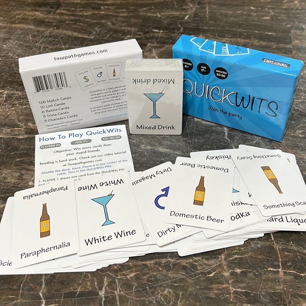 New Never Used Quick Wits Adult Card Game